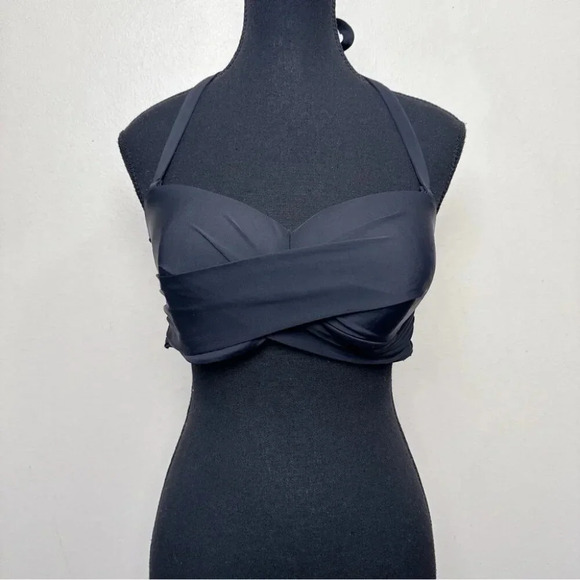 Knix Womens Large Riviera Wrap Bikini Top In Black - Picture 2 of 10